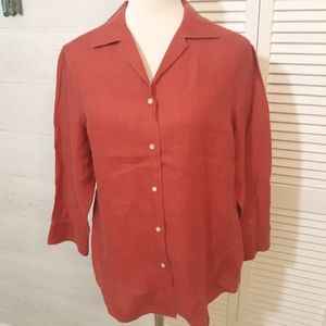 Lauren ralph lauren linen button down top medium
